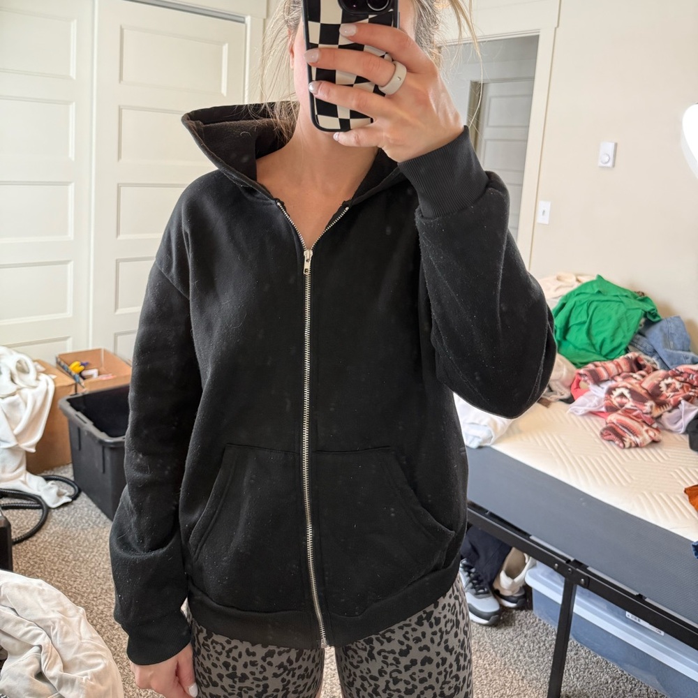 Black Zip-Up Hoodie